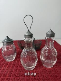 Antique Victorian Twisted Wire Cruet Set (1880-1920) Original Set