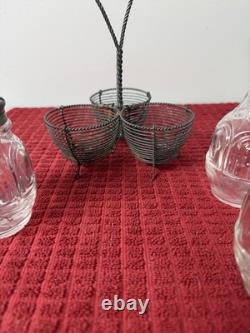 Antique Victorian Twisted Wire Cruet Set (1880-1920) Original Set