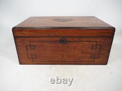 Antique Victorian Vanity Box Complete With Silver Plate Glass Bottles For Repair
