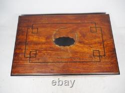 Antique Victorian Vanity Box Complete With Silver Plate Glass Bottles For Repair