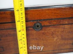 Antique Victorian Vanity Box Complete With Silver Plate Glass Bottles For Repair