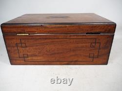 Antique Victorian Vanity Box Complete With Silver Plate Glass Bottles For Repair