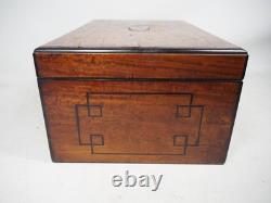 Antique Victorian Vanity Box Complete With Silver Plate Glass Bottles For Repair