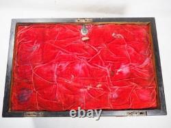 Antique Victorian Vanity Box Complete With Silver Plate Glass Bottles For Repair