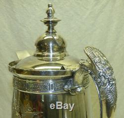 Antique Victorian Wilcox Silver Plate Aesthetic Fairy Water Pot with Tray & Goblet