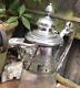 Antique Victorian etched glass claret jug silver plate bacchus handle engraved
