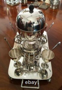 Antique Victorian silver plate Egg Coddler Breakfast Set by Martin Hall 1860's