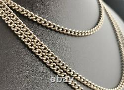 Antique Victorian silver plated longuard chain necklace, muff chain