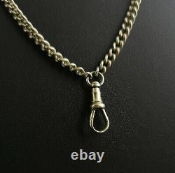 Antique Victorian silver plated longuard chain necklace, muff chain