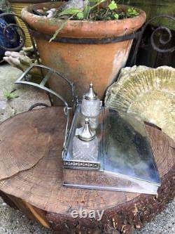 Antique Victorian silver plated stationary box engraved Ploughing 1st prize 1879