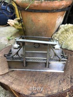 Antique Victorian silver plated stationary box engraved Ploughing 1st prize 1879
