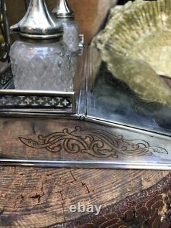 Antique Victorian silver plated stationary box engraved Ploughing 1st prize 1879