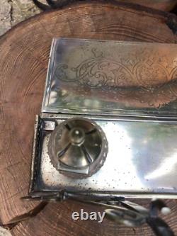 Antique Victorian silver plated stationary box engraved Ploughing 1st prize 1879