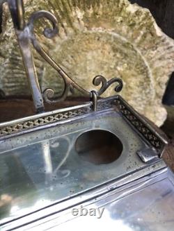 Antique Victorian silver plated stationary box engraved Ploughing 1st prize 1879