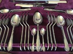 Antique Viners Sheffield Silver Plate Cutlery Canteen Late 1930s LOCK KEY 53-Pc