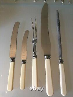 Antique Viners Sheffield Silver Plate Cutlery Canteen Late 1930s LOCK KEY 53-Pc
