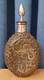 Antique Vintage Dragon Glass Bottle Decanter Brass Copper Overlay Silver Plating