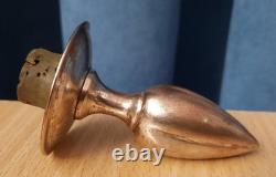 Antique Vintage Dragon Glass Bottle Decanter Brass Copper Overlay Silver Plating