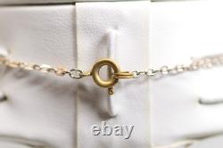 Antique Vintage Garnet Silver Plated Necklace Rose Cut Ring, L 41Cm