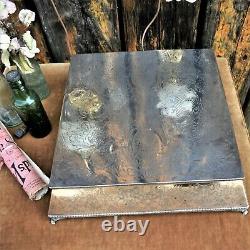 Antique Vintage Lockhart Silver Plate Engraved Square Wedding Cake Stand Platter