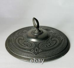 Antique WMF German Silver Plated Blue Glass Art Nouveau Jugendstil Biscuit Jar