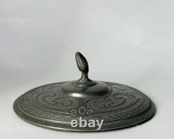 Antique WMF German Silver Plated Blue Glass Art Nouveau Jugendstil Biscuit Jar