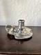 Antique WMF Pewter And Silver Plate Candle Holder Art Nouveau