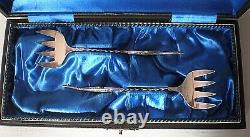 Antique WMF Silver Plated Seafood Lifters In Original Fitted Box (SP18)