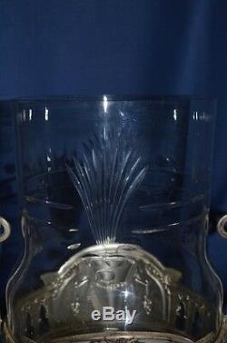 Antique WMF Style Silver-plate and Etched Glass Vase or Urn