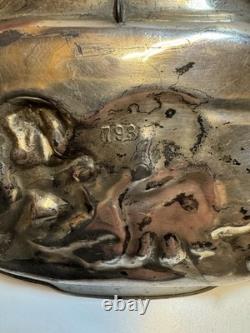 Antique WMF Tray Hunting Dog Britannia Metal Pewter Ornate Silver Plated