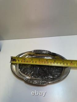 Antique WMF Tray Hunting Dog Britannia Metal Pewter Ornate Silver Plated