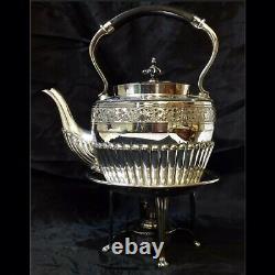 Antique Walker & Hall Sheffield EPNS Silver Plate Spirit Kettle, Original Stand