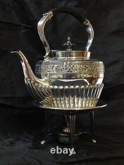 Antique Walker & Hall Sheffield EPNS Silver Plate Spirit Kettle, Original Stand