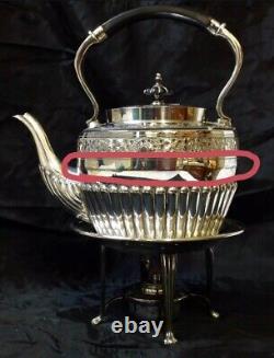 Antique Walker & Hall Sheffield EPNS Silver Plate Spirit Kettle, Original Stand