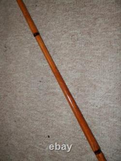 Antique Weighted Bamboo Walking Stick/Cane Silver Plated Pommel Top 81.5cm