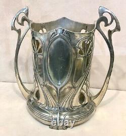 Antique Wmf Silver Plate On Metal Art Nouveau Twin Handle Bottle Holder