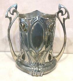 Antique Wmf Silver Plate On Metal Art Nouveau Twin Handle Bottle Holder