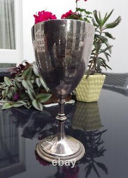 Antique Wolstanton School Football Trophy Orme Newcastle Under Lyme Silver Plate