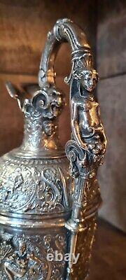 Antique XIX Antique Victorian Silver Silver Silver Silver Plate Wine ewer