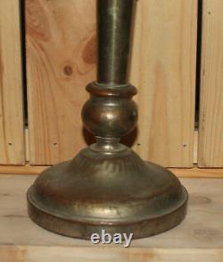 Antique hand made silver plated bronze candlestick
