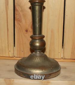 Antique hand made silver plated bronze candlestick