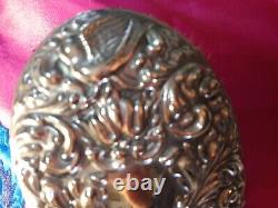 Antique ornate large silver plated/ grooming hair brush dressing table display