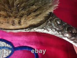 Antique ornate large silver plated/ grooming hair brush dressing table display