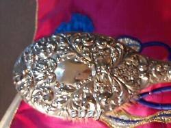 Antique ornate large silver plated/ grooming hair brush dressing table display