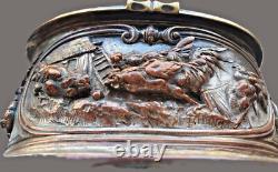 Antique silver plated bronze jewellery box Louis Théophile Hingre