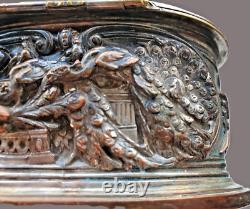 Antique silver plated bronze jewellery box Louis Théophile Hingre