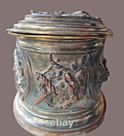Antique silver plated bronze jewellery box Louis Théophile Hingre