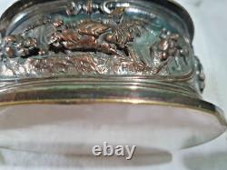 Antique silver plated bronze jewellery box Louis Théophile Hingre