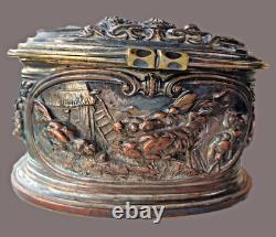 Antique silver plated bronze jewellery box Louis Théophile Hingre