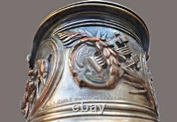 Antique silver plated bronze jewellery box Louis Théophile Hingre
